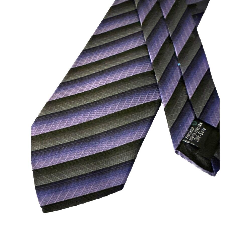 Polifroni Milano Silk Purple Striped Necktie Tie